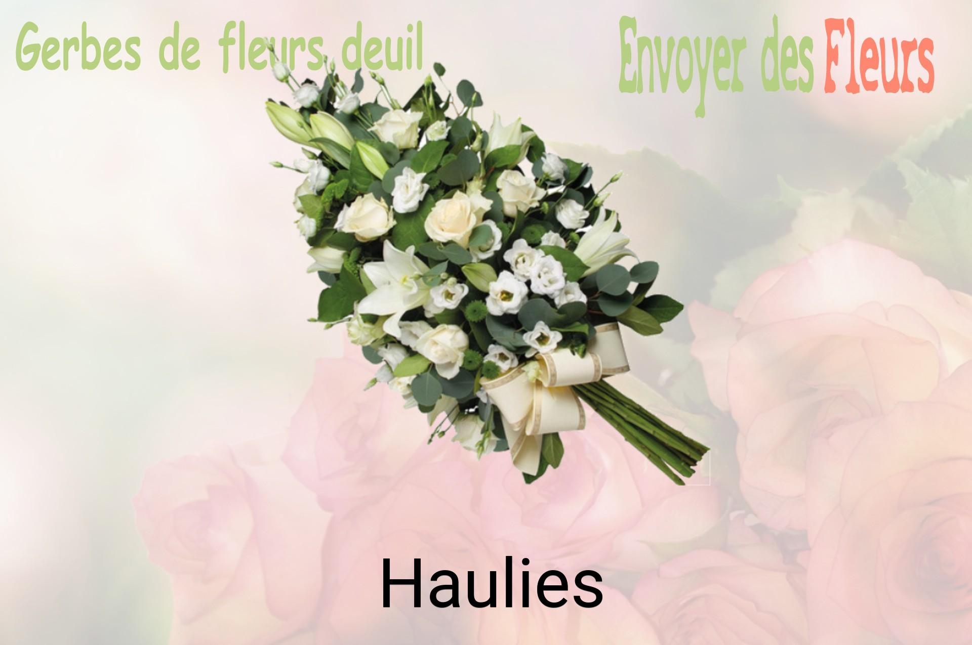 Gerbe de fleurs de deuil livrée à Haulies